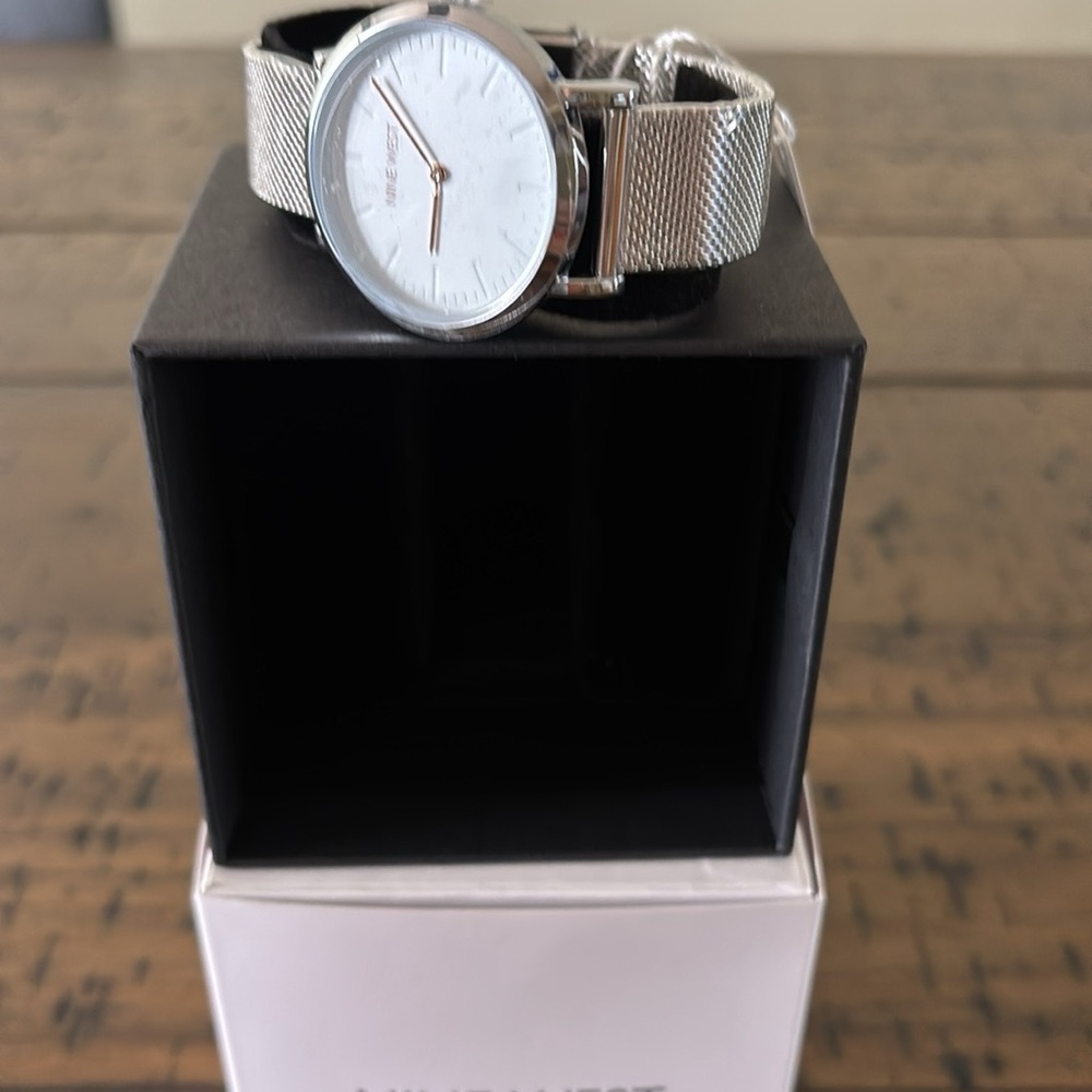 Nine West Silver Mesh Watch